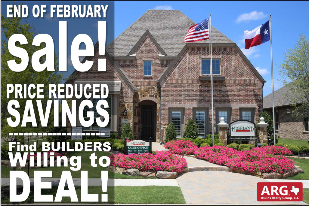 End of February New Home Deals in Dallas Fort Worth are READY! Find Largest Price Discounts!